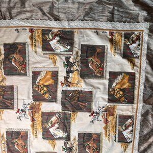 Western Horse Print Tablecloth – Handmade Rustic Decor NWT